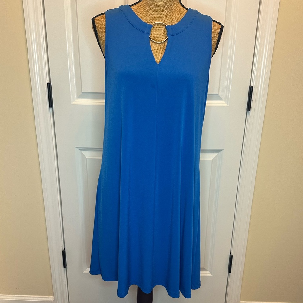 Ivanka Trump Blue Sleeveless Ring Accent Dress size small